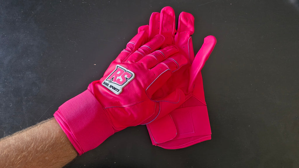 Pink - Breast Cancer Awareness Month Batting Gloves - Dual Strap