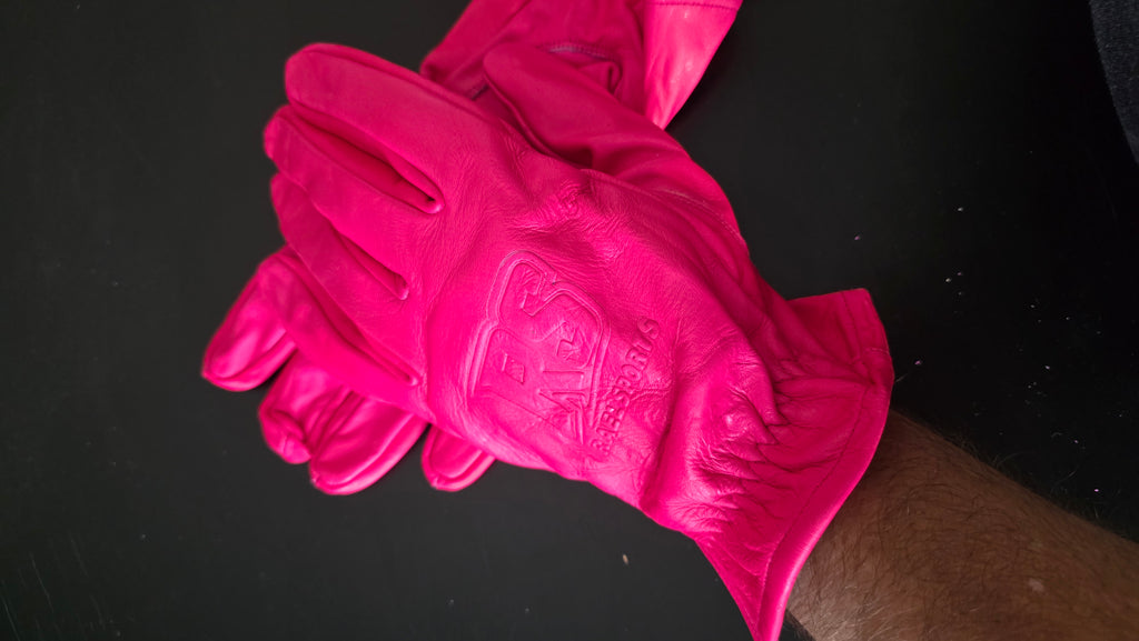 Pink - Breast Cancer Awareness Leather Work Gloves